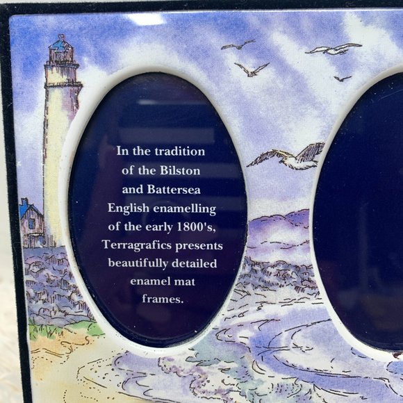 Terragrafics 4 Picture Mat Enamel Frame Coastal Lighthouse Shore Beach - Picture 2 of 5
